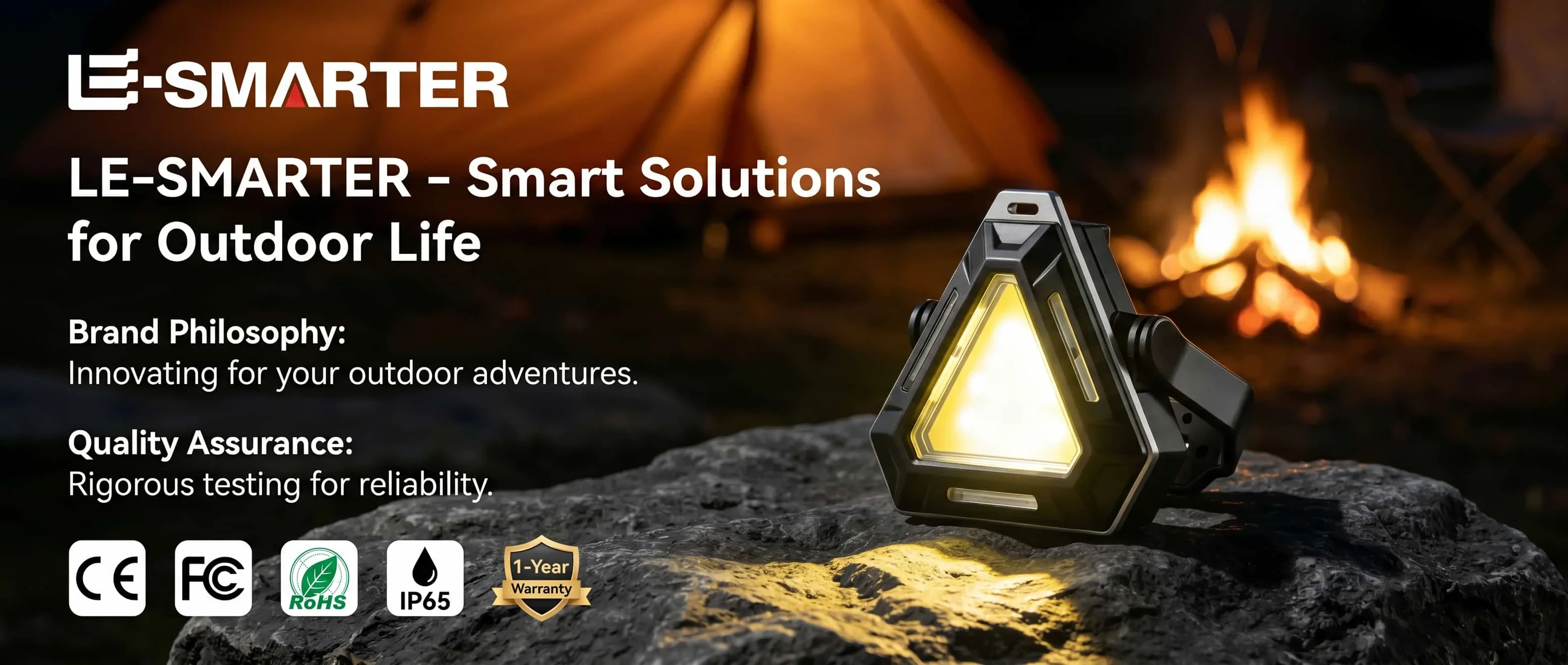 Magnetic Rechargeable Outdoor Flashlight, Triangle Red Blue Warning Camping Lamp, Compact Portable Multi-Purpose Light