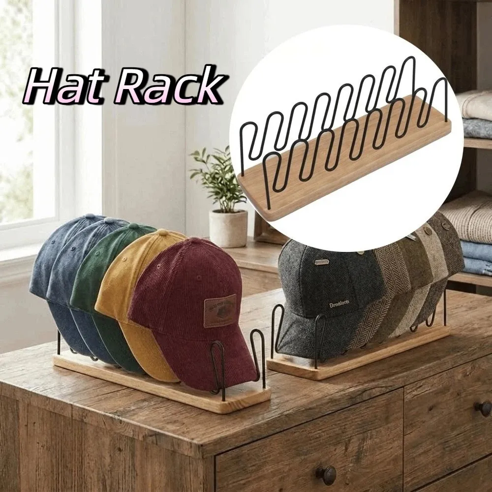 Storage Tool Space Saving Wooden Hat Rack Compact Durable Hat Organizer Cap Storage Simplism Hat Storage Rack Wardrobe