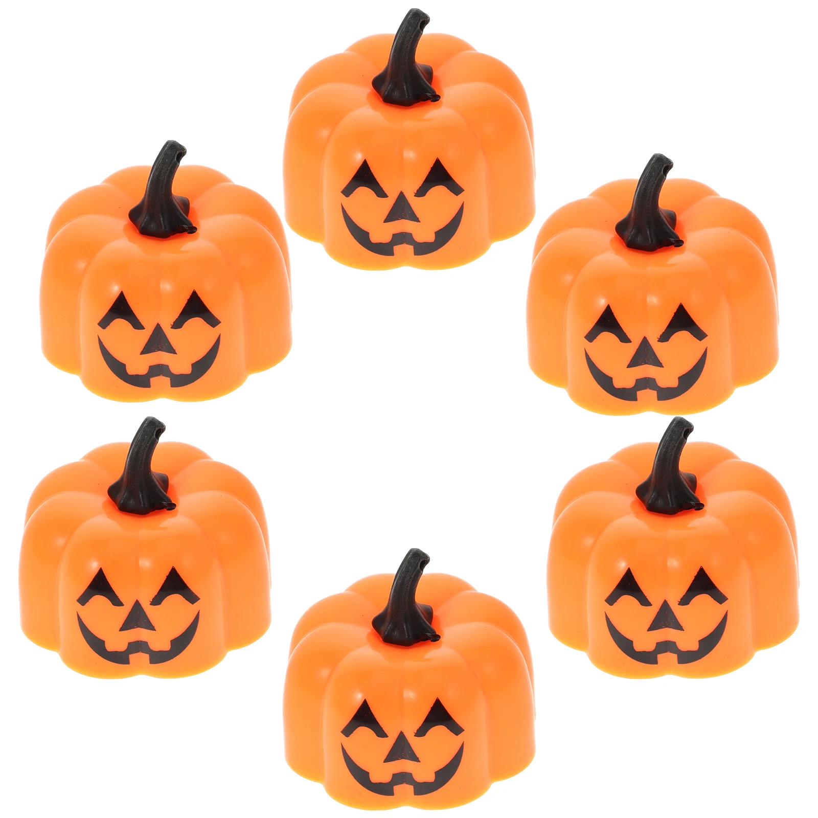 

6 PCS Pumpkin Lantern Halloween Desktop Decor Gift Light Electronic Flameless Lights Lamp Plastic Creative Table