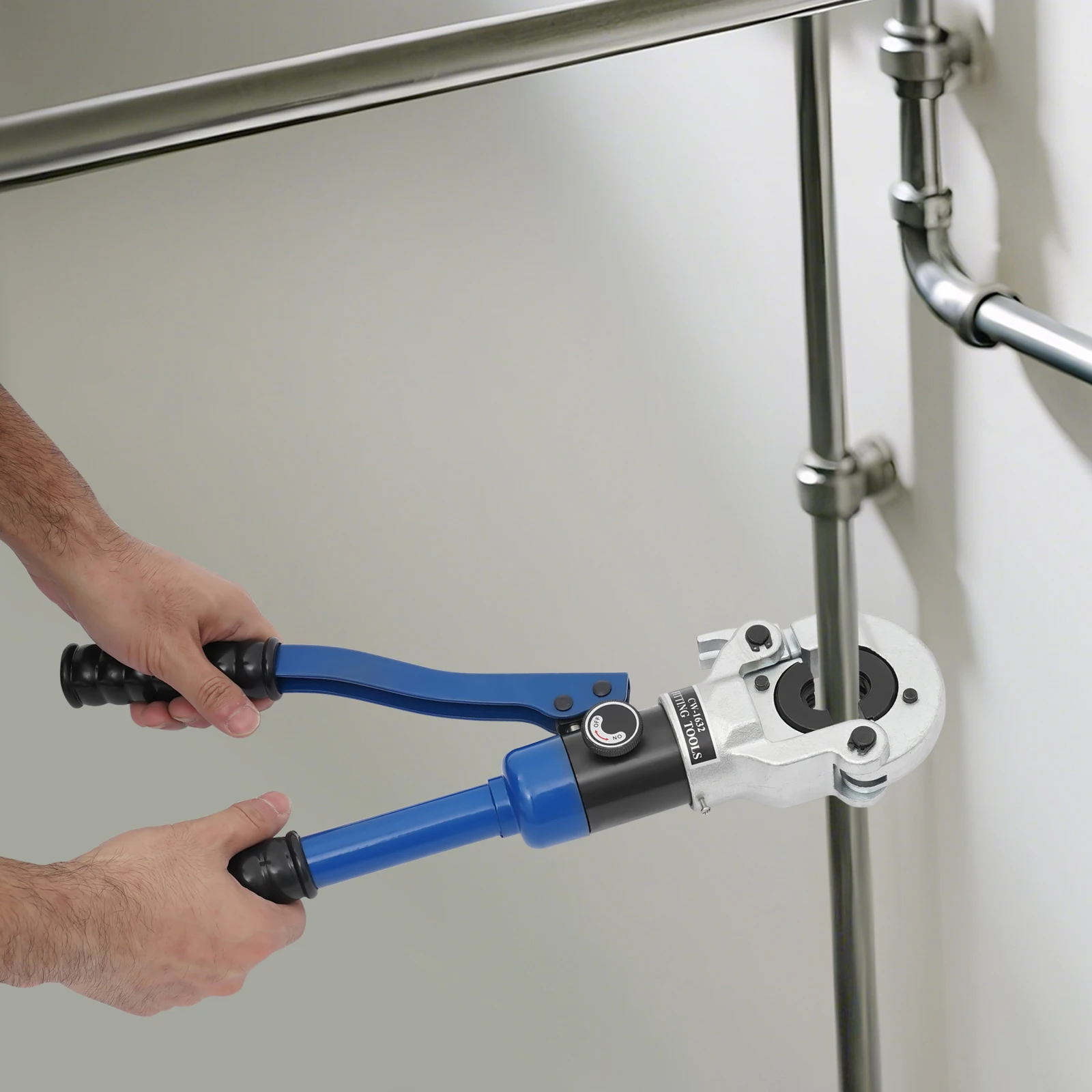 Professionelles Handgehaltenes Hydraulisches Crimpwerkzeug-Set aus 41Cr4 Stahl mit 180°-Zange ° Drehbarer Kopf zum Crimpen von Kupferrohren – Detail 4