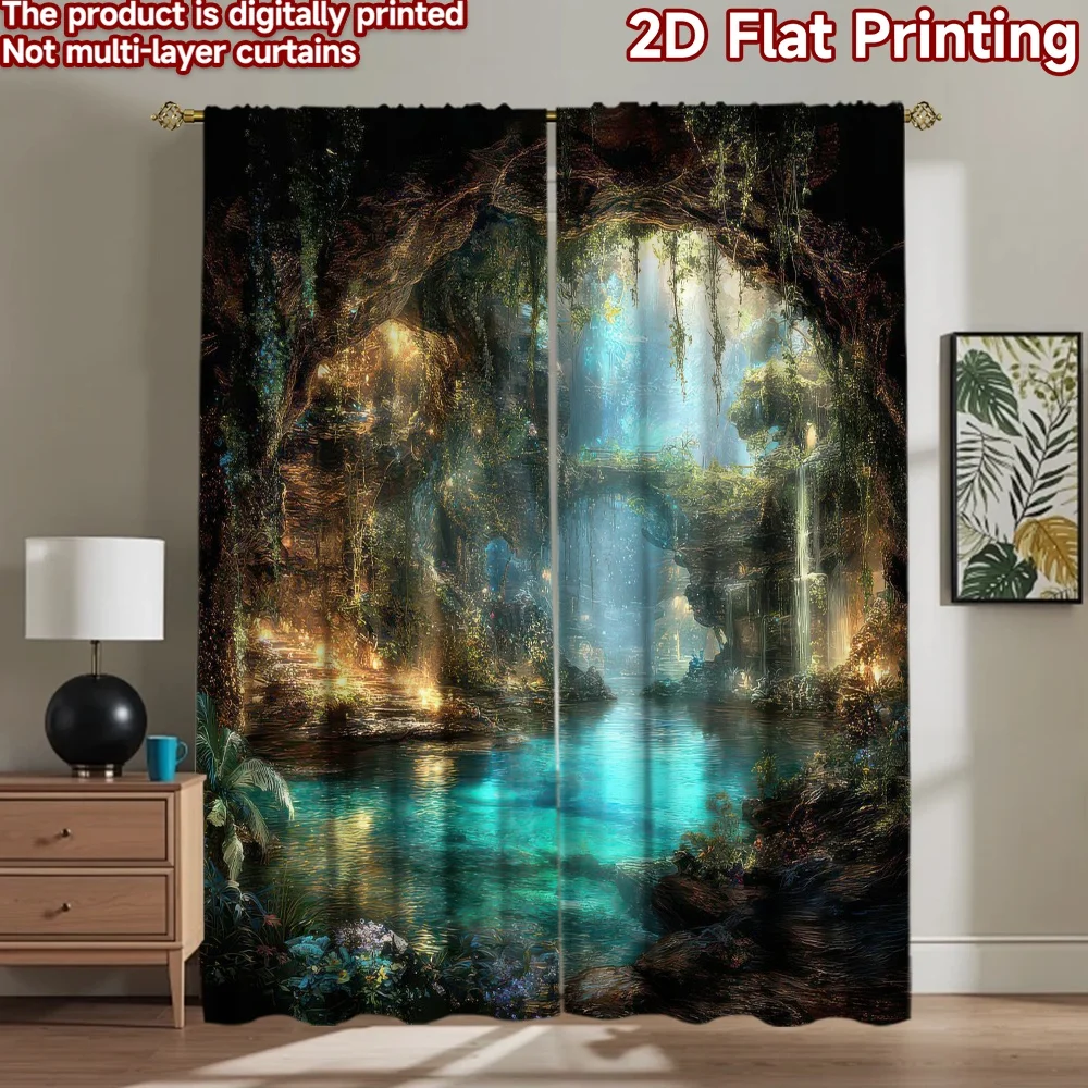 

1pc 2D flat Photography Backdrop Popular Tapestry Enchanted Hidden Lake 100% Polyester Party Decorations Perfect for Holiday