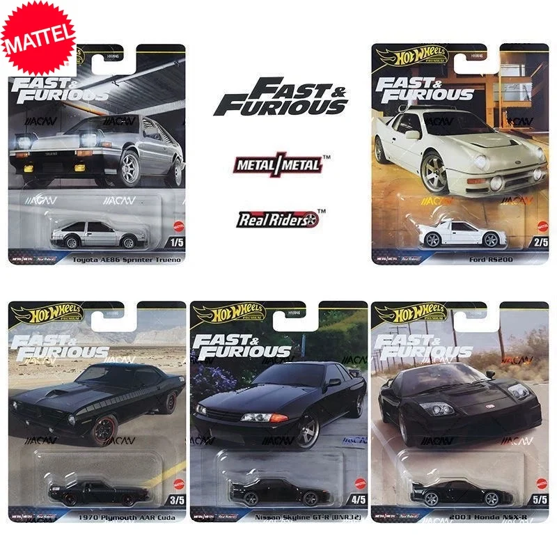 

Mattel Hot Wheels Car Fast Furious HNW46-E Toyota AE86 Ford Rs200 2003 Honda NSX-R 1/64 Diecast Vehicle Model Toys for Boys Gift