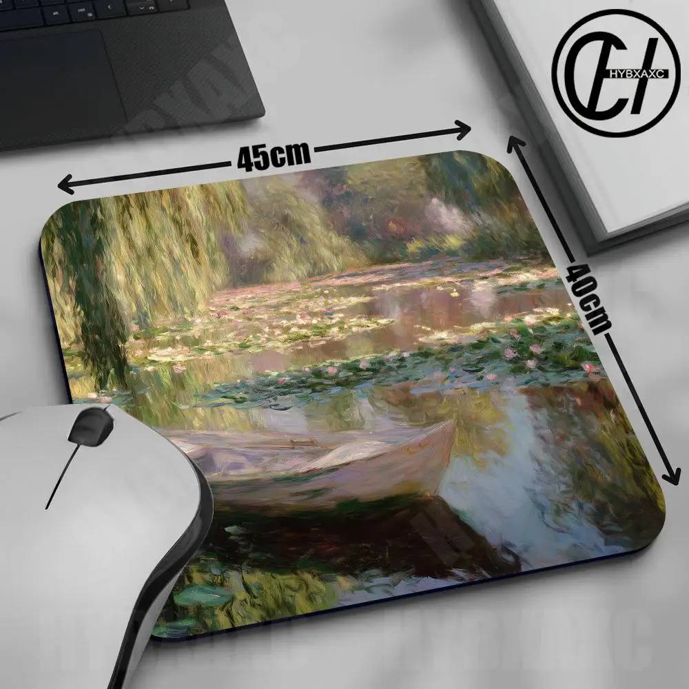 Art Oil Painting Small Mouse Pad Gaming Laptops Mousepad Gamer Carpet Keyboard Mat Desk Protector Anime Cartoon Mause Pads 18X22