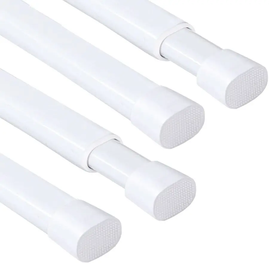 

Набор из 4 легких пружинных карнизов для штор длиной 3660 дюймов, надежно фиксируются, просты в установке, подходят для кухни и ванной комнаты.