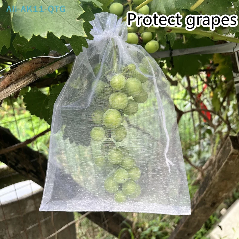 Hot！Hot！50Pcs Grapes Fruit Protection Bags Pest Control Anti-Bird Garden Netting Bags Mesh Agricultural Tree Garden Tool Bags