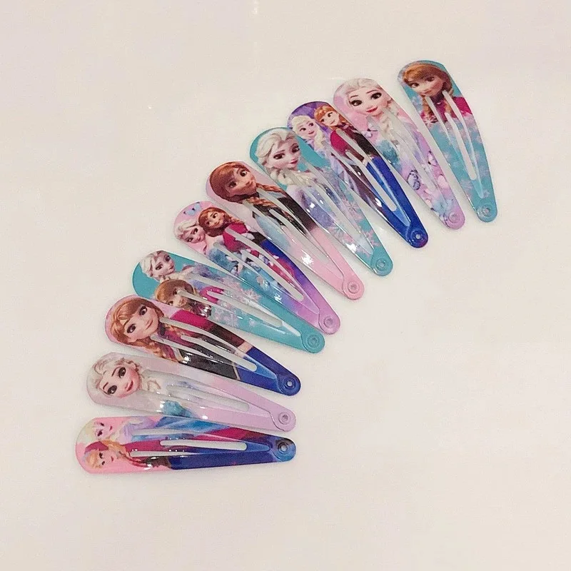 10pcs Disney Frozen Princess Hair Clip 4.8cm Digital Printed Hair Clip Minimalist Children's Cute Hair Accessories Birthday Gift