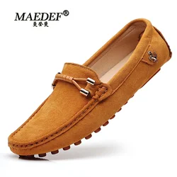 Loafer Herren Mode Wildlederschuhe Echtes Leder Slip-on Schuhe Mokassins Weiche Sohle Fahrschuhe für Herren