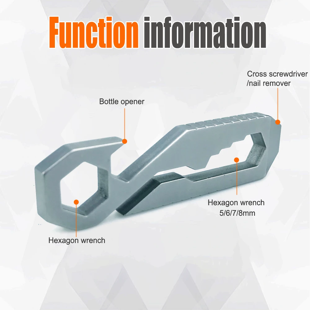 8 w 1 wielofunkcyjny korba ze stali nierdzewnej gadżet EDC do butelek do otwierania butelek śrubokręt klucz sześciokątny 5/6/7/8mm