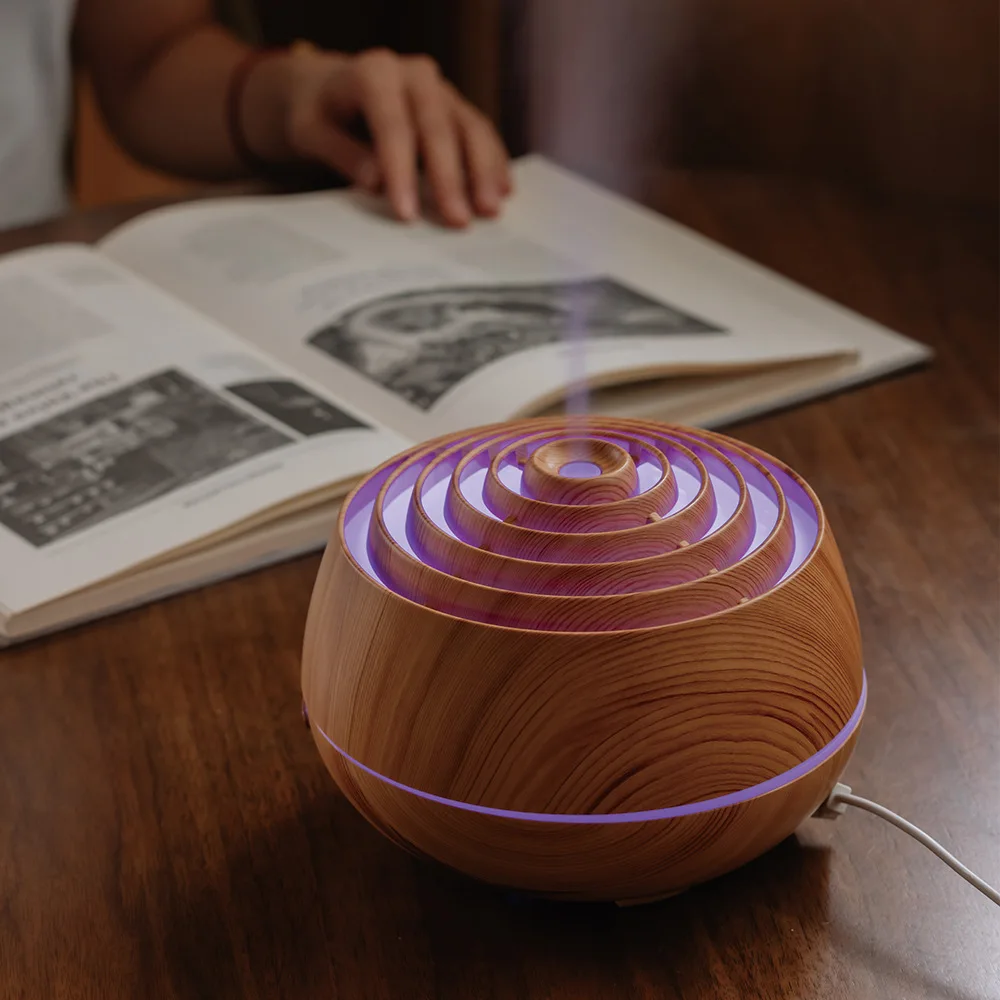 2022 USB 300ML Máy Tạo Độ Ẩm Không Khí Điện Máy Khuếch Tán Tinh Dầu Phun Sương Vân Gỗ Bộ Tinh Dầu Thông Di Động Mới Thời Trang Cho Xe Hơi Tại Nhà xe Ô Tô