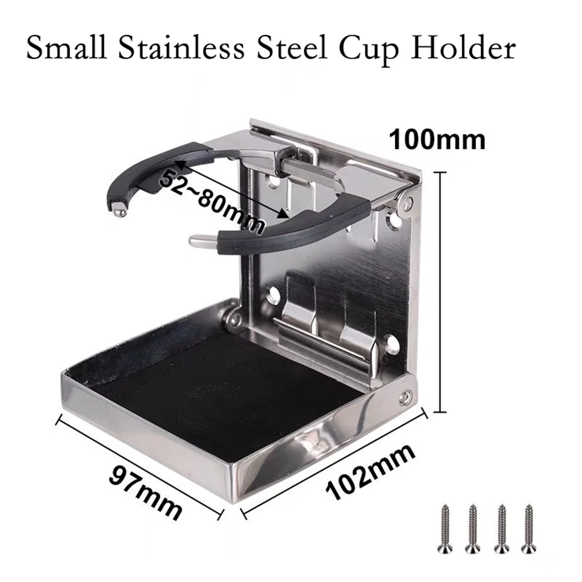 Marine Stainless Steel Folding Cup Holder, Fits for Yacht Boat, Truck, RV Camper Van