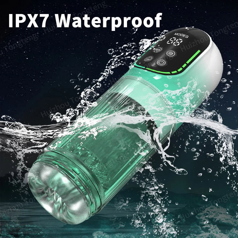 IPX7 LED Automatic Male Masturbator Cup 7 Sucking Rotating Licking Thusting Modes Pocket Pussy Stroker Blowjob Sex Toys For Men