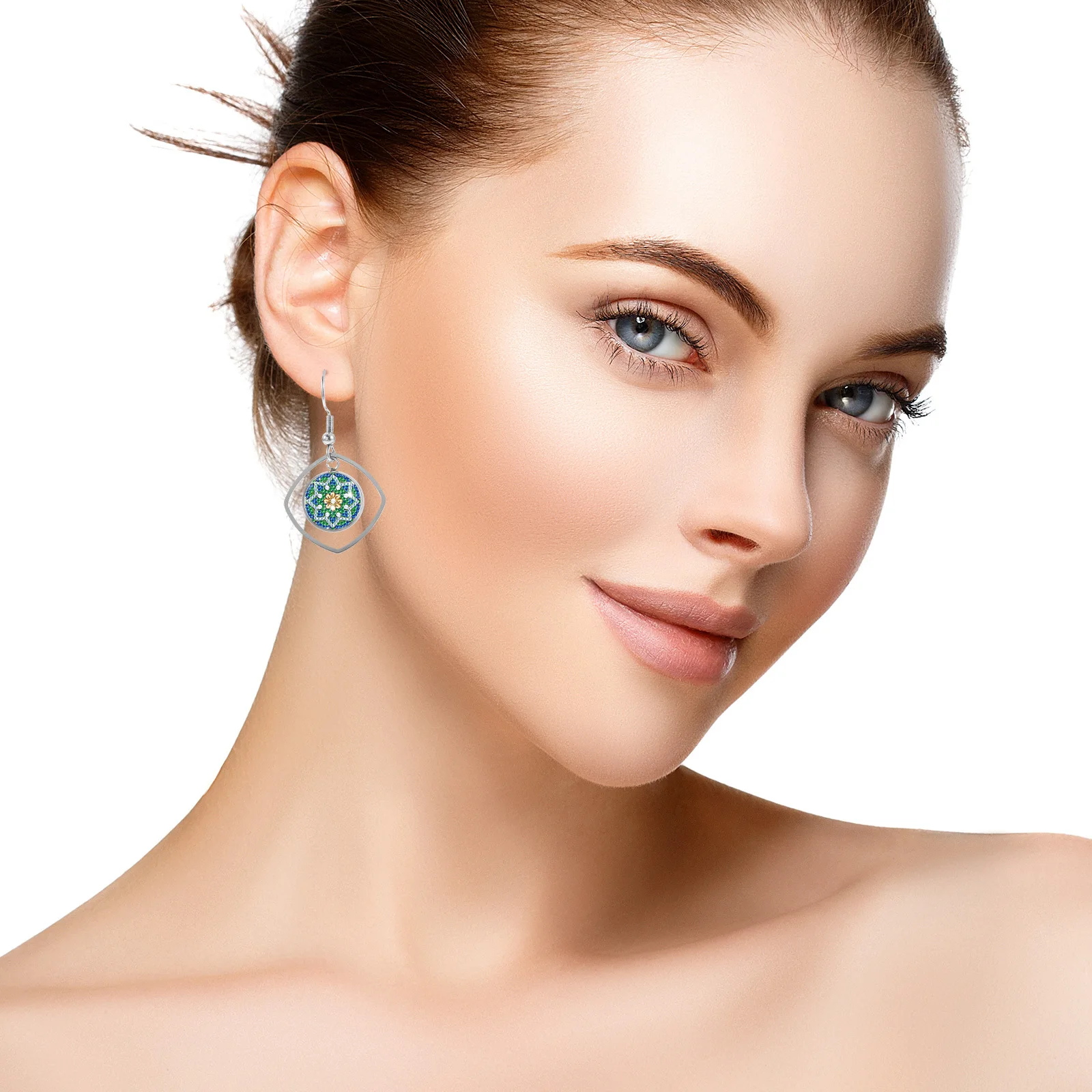 

20pcs Stainless Steel Earring Hooks Bezels Pendant Base For Diy Jewelry Making Craft Replacement Lightweight Durable Earring