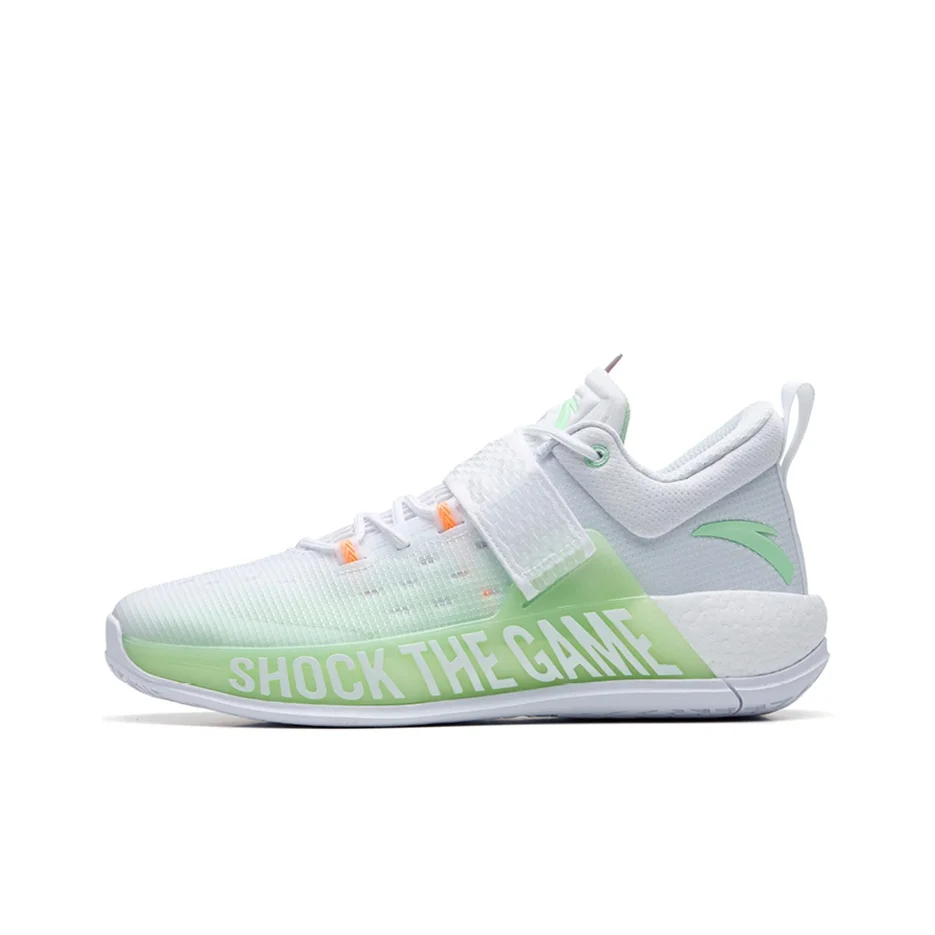ANTA Hengsao4 Basketball Shoes Men's Low Top Ivory White/Green 112231608-1
