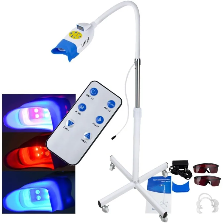 Professional Mobile Dental Teeth Whitening Light with LED Cold Bleaching Accelerator for Oral Care Blue and Red Light System fo