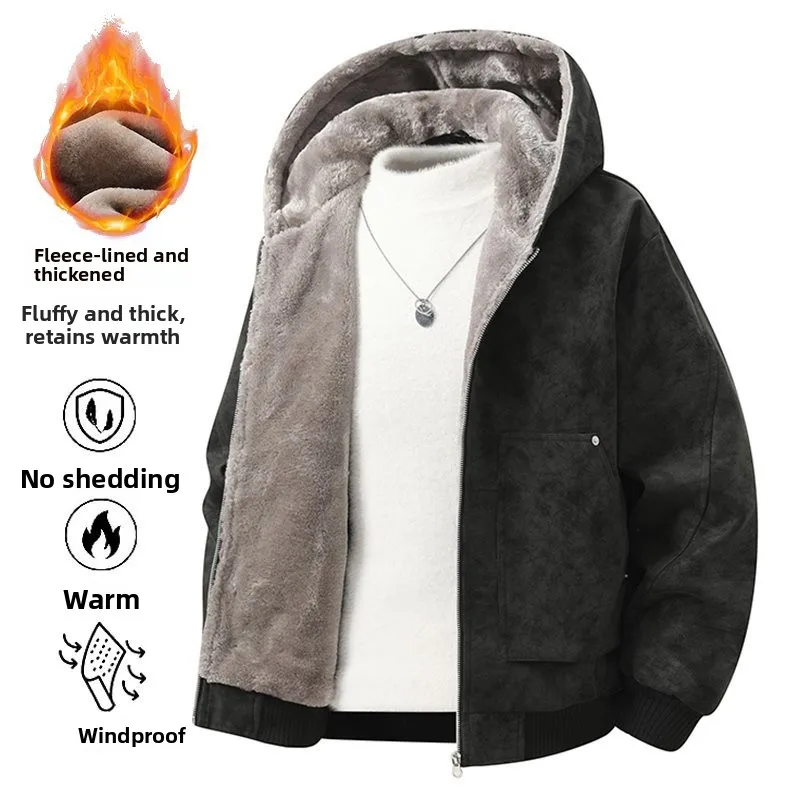 

Красная хлопковая куртка с флисовой подкладкой, мужская толстовка с капюшоном, утепленная хлопковым наполнителем, большие размеры, осень-зима, новая молодежная модная модель