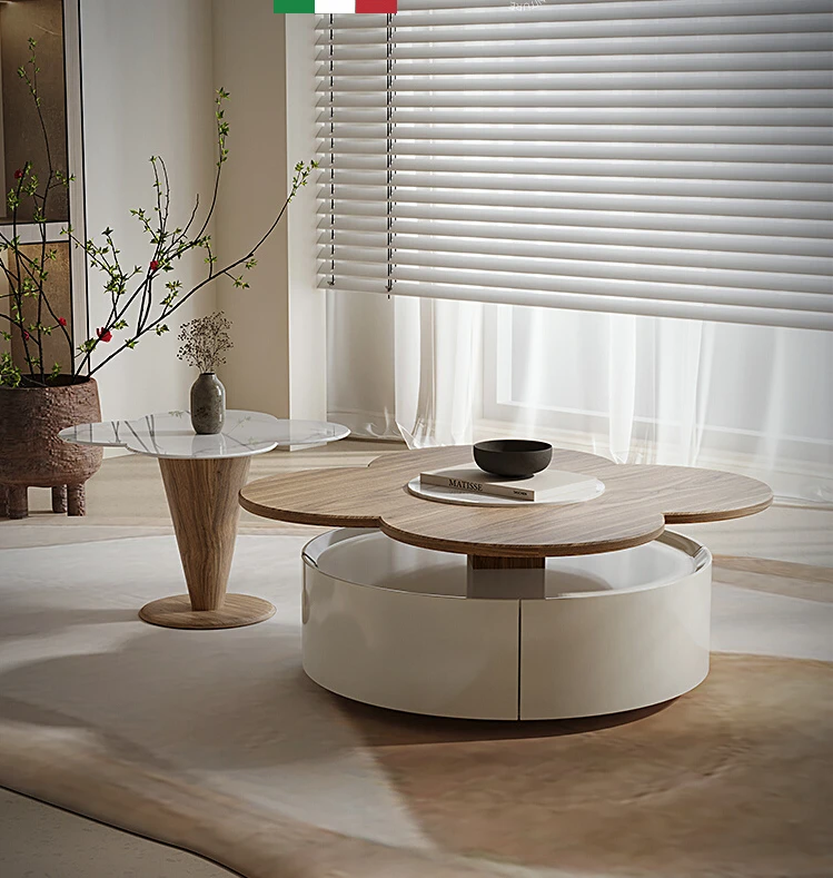 

French Entry Lux Cream Style Shaped Coffee Table Simple Modern Living Room Home Creative Coffee Table