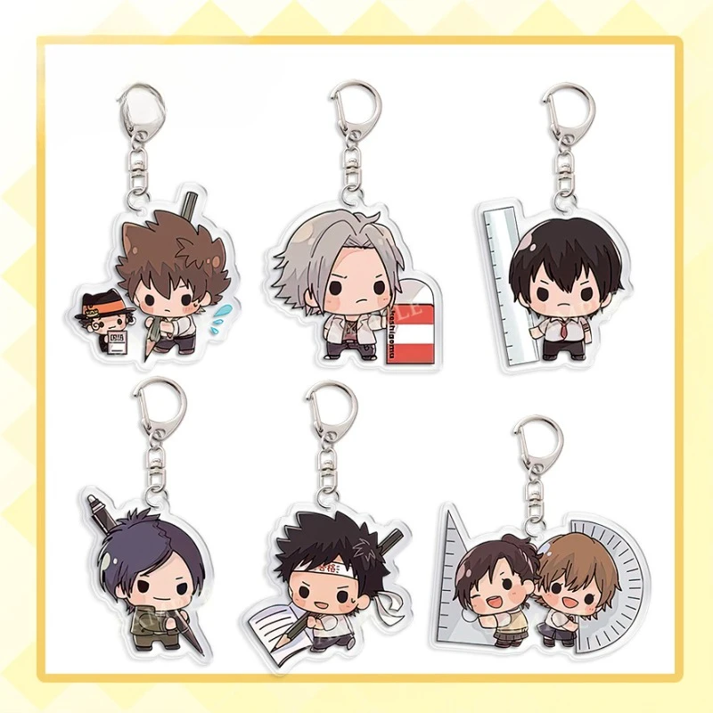 Family Teacher Sawada Tsunayoshi Gokudera Hayato Key Chain Arcylic Cartoon Figures Keyrings Pendant Anime Accessories Fans Gifts