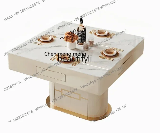 

182C Modern light luxury automatic mahjong machine dining table integrated dual-purpose simple, silent mahjong table
