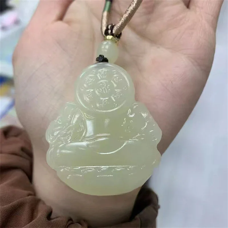 قلادة رئيسي الثروة من اليشم الأفغاني العالي باللون الأزرق والأبيض على الوجهين للرجال تجذب قلادة الثروة للنساء ذات المجال المغناطيسي المستقر