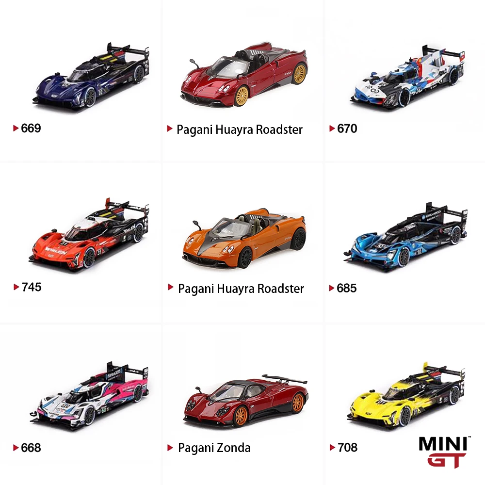 

MINI GT 1:64 BMW M Hybrid Acura-ARX Cadillac LeMans Pagani Huayra F1 Alfa Romeo 24 Guanyu Alloy Diecast Car Model Christmas Toy