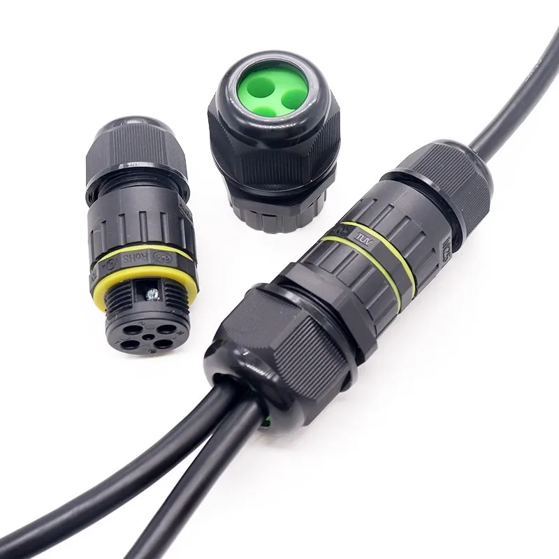 Waterproof wire connector with one to two quick terminals, one to three outdoor cable connection, no soldering splitter IP68