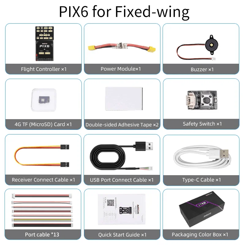 RadioLink PIX6 Open-Source Flight Controller FC 16CH Ausgang Dual-Gyro Eingebaut für Starrflügel-Copter-Hubschrauber-Auto-Boot-Teil