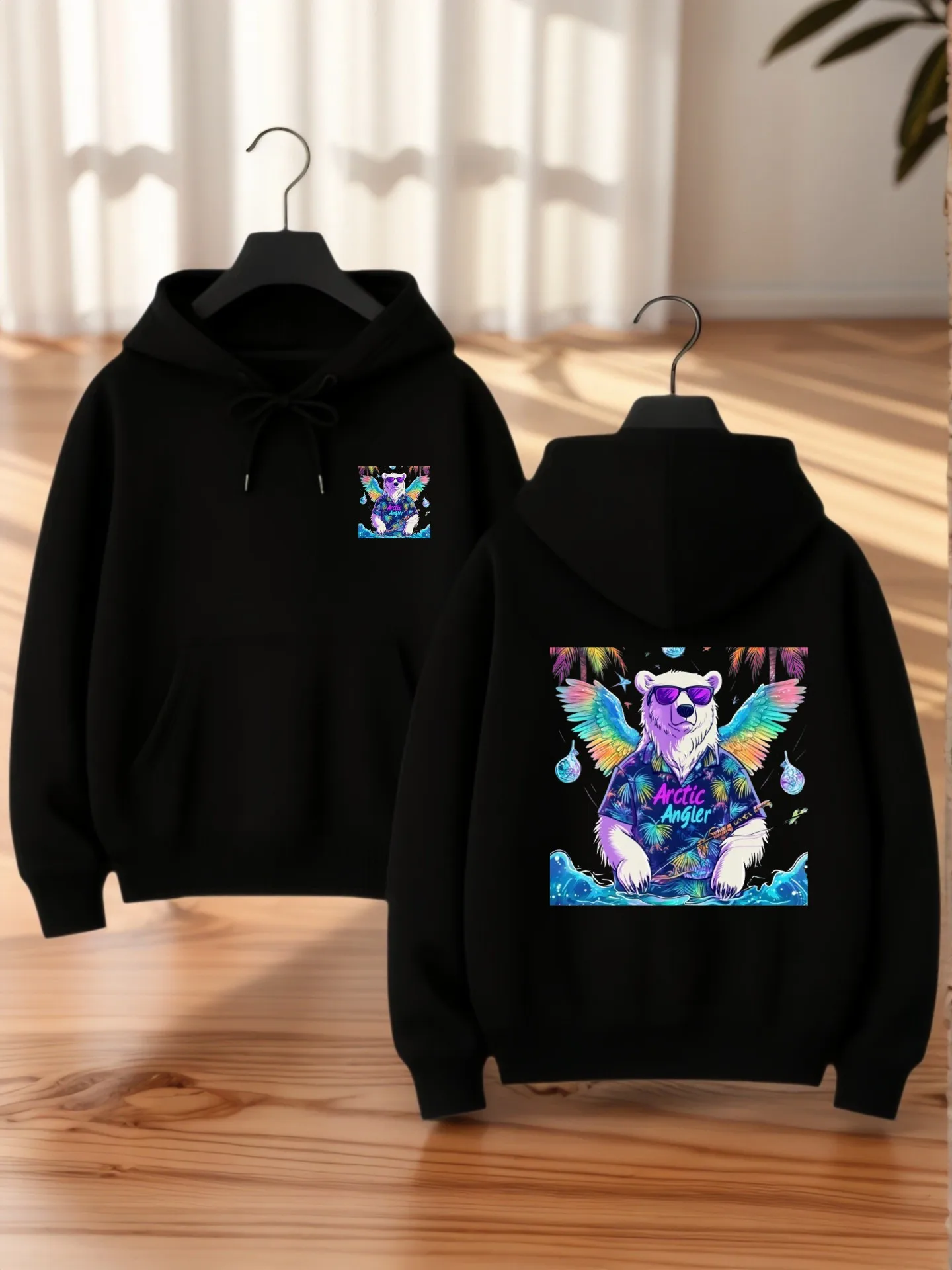 

Graphic Hoodie for Men, Letter Print, Streetwear Style, Cotton Blend, Casual Everyday Wear, Fall Outfits