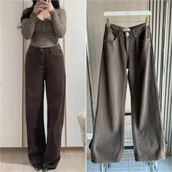ETJ 2025 Fall/Winter New Arrival Women's Classic Casual Loose-Fit Mid-Rise Relaxed Straight Leg Denim Pants 8197229