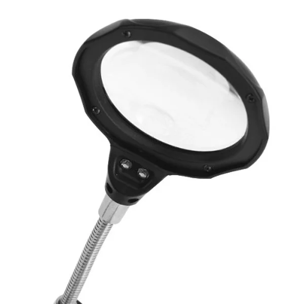 

LED Magnifier 3.5x 12x Stand Auxiliary Clips Two LED Lighting Soldering Electronics Magnifying Lens Magnifier Glass with Light