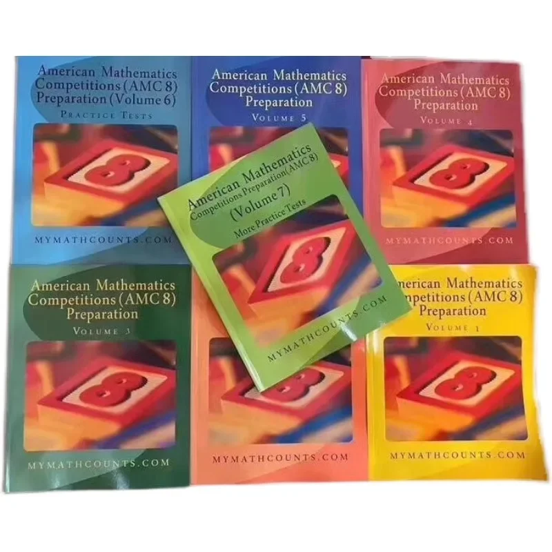 AMC8 Amerikaanse wiskunde-wedstrijdleerboeken Een complete set van 7 boeken in het Engels, waarvan 1-5 leerboeken zijn.