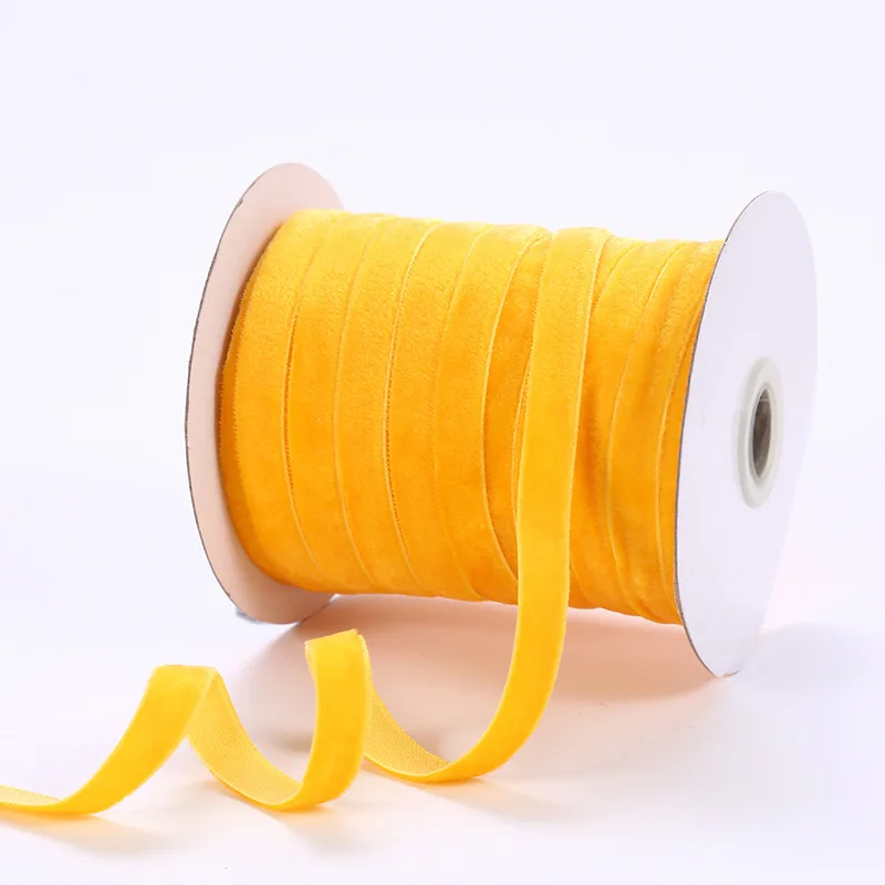 Neu (50 Yards/Rolle) 10mm Samtband Hochzeit Party Geschenkverpackung Dekoration Handgemachte Haarspange Haaraccessoires Schleife DIY-Band – Detail 8