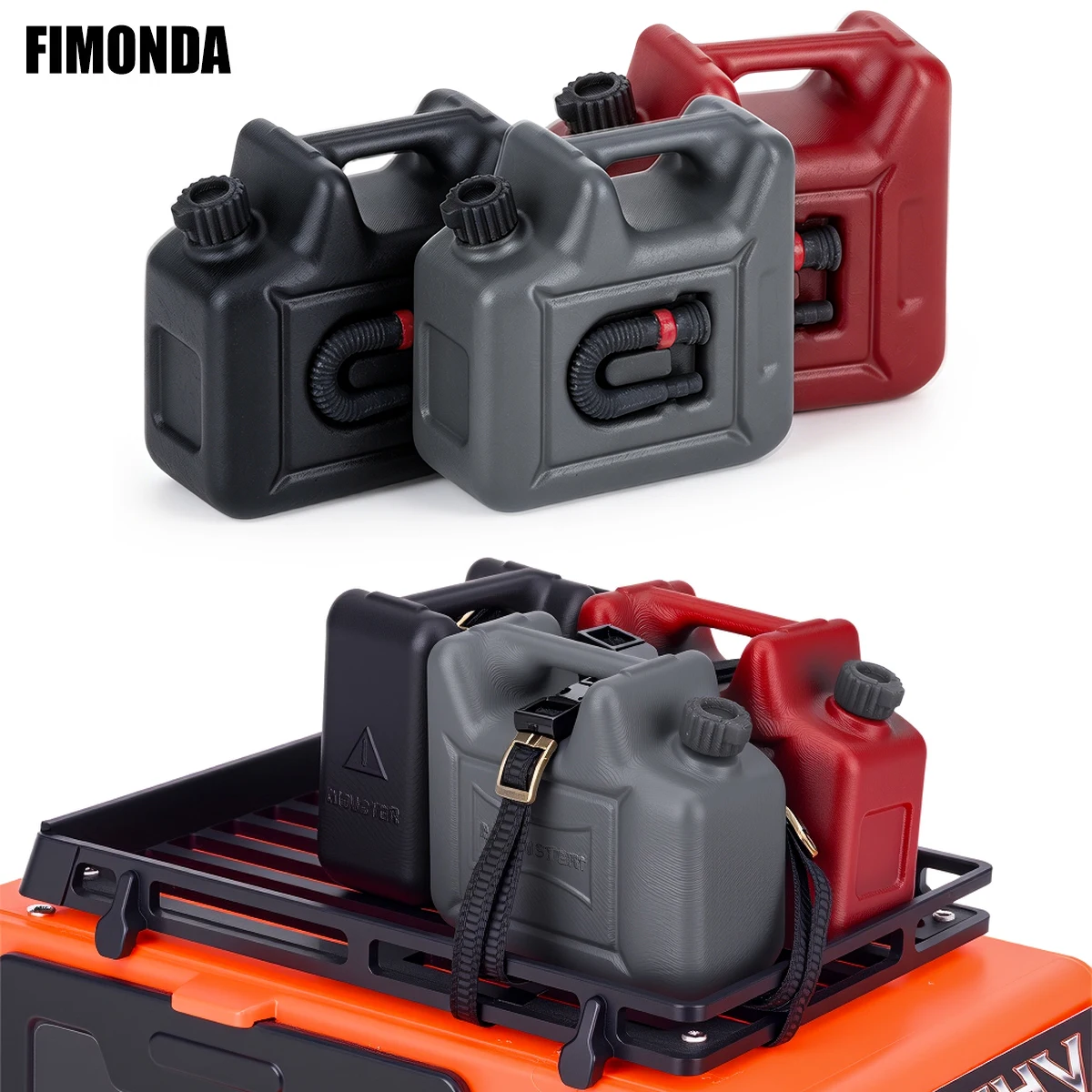 Simulierter Kraftstofftank Camping-Ölfass Gepäckträger-Dekoration für 1/10 RC Crawler Auto SCX10 90046 RC4WD TRX4 D90 D110 DIY