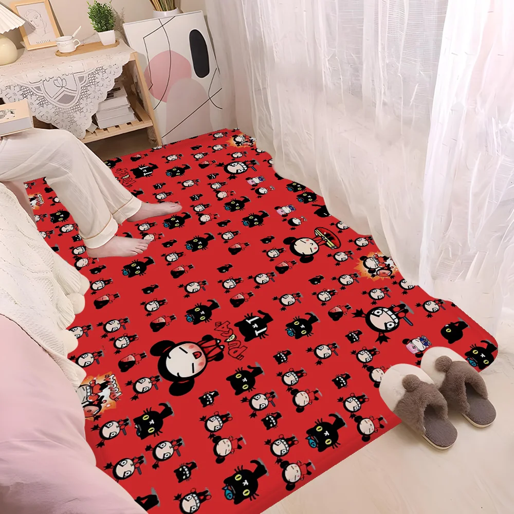 Cute Cartoon Pucca Garu Floor Mat Nordic Style Home Doormat Bathroom-Toilet Mats Bedroom Hotel Decor Mat