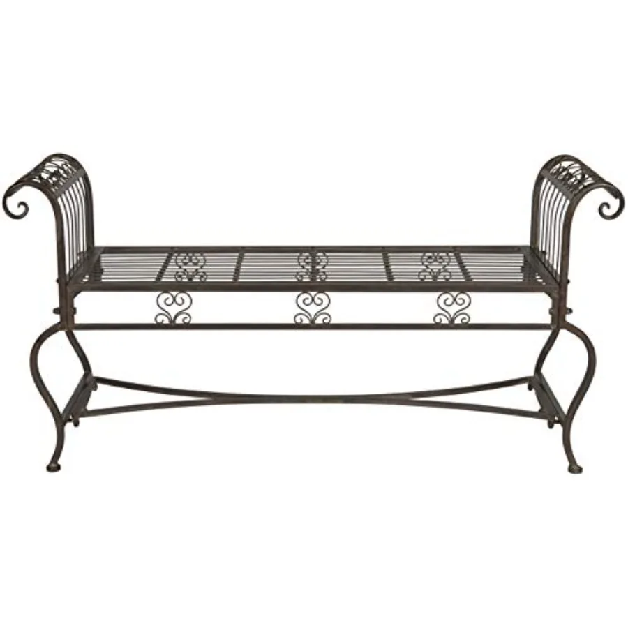 

Outdoor Collection Brielle Bench: weather-resistant teak wood natural finish ergonomic design for backyard and patio use