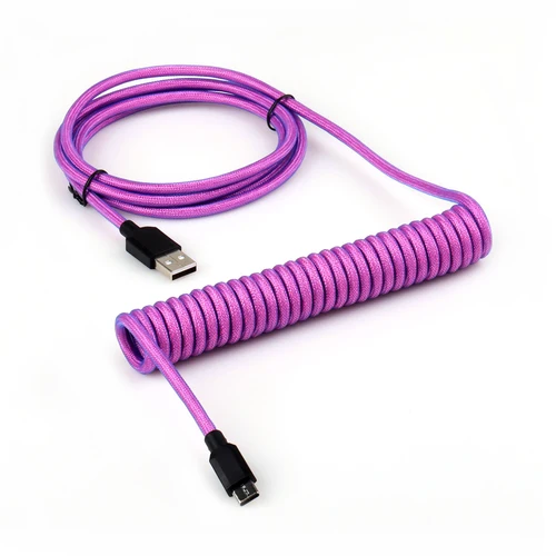 Imagen 2 del producto Cable de datos de teclado mecánico LANO tipo C a cable de aviador de resorte en espiral USB 2,5-3 m