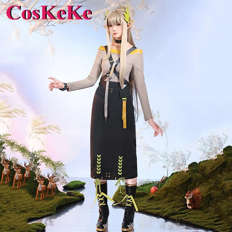 CosKeKe Muelsyse Cosplay Anime Game Arknights Costume Gorgeous Sweet Combat Uniform Dress Halloween Party Role Play Clothing New