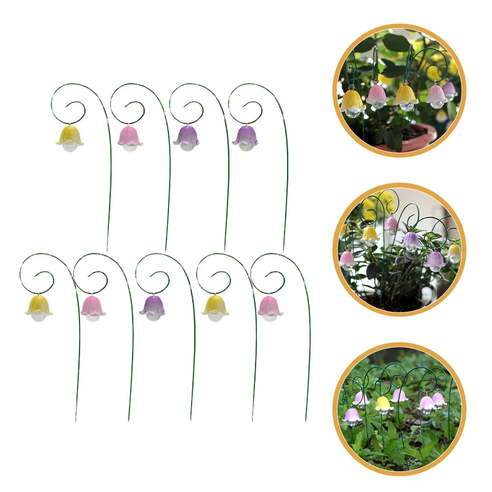 

9Pcs Simulated Stakes Resin Iron Outdoor Flower Decor Yard Stakes Decorative Lawn Ornaments Weatherproof Garden