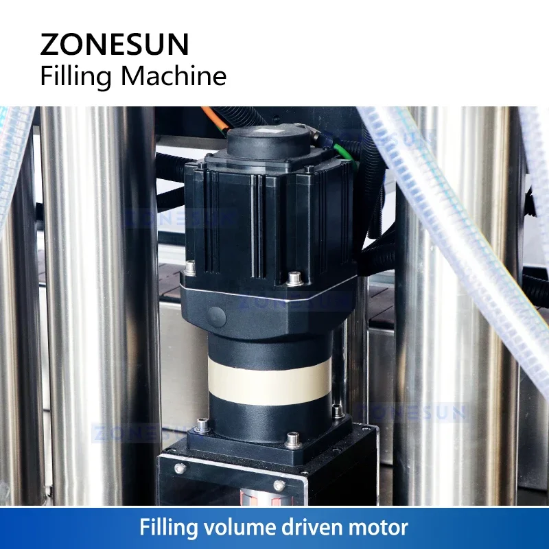 ZONESUN Servo Liquid Filling Machine Servo Filler Pneumatic Piston Filler Volumetric Filler Bottle Filling Machine ZS-SV6HS