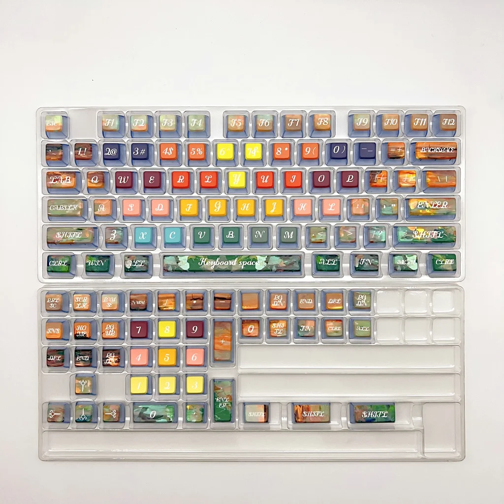 Four-sided transparent keycap PBT thermal sublimation side  support