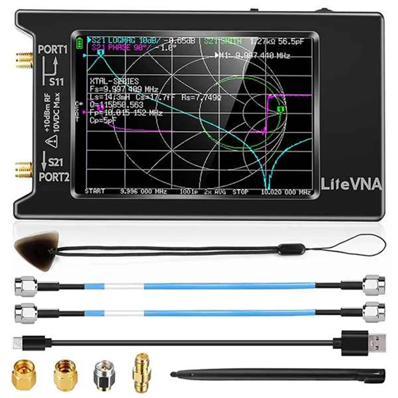 50KHz-6.3GHz Vector Network Antenna Analyzer 4in Measure S Parameters HF VHF UHF SWR Phase Delay for Chart