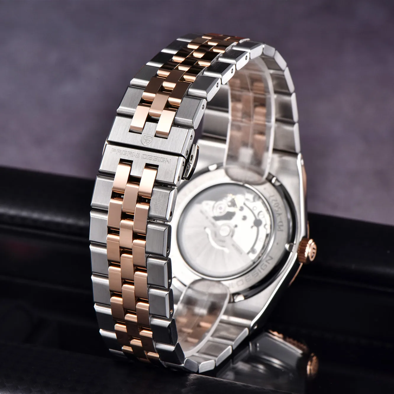 PAGANI DESIGN, nuevo reloj mecánico con fecha automática, reloj de lujo resistente al agua japonés Movt, reloj luminoso de zafiro azul para hombre con caja