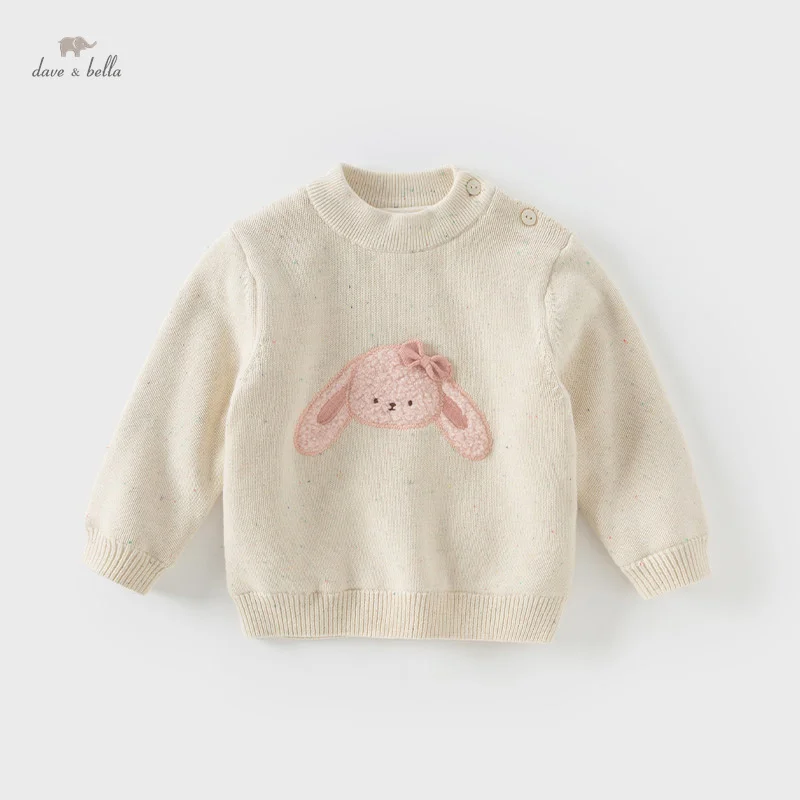 

Dave Bella 2024 Autumn Winter Girls Baby Children Top Knitted Sweater Pullover Warm Casual Sweet Cute Gentle Knitwear DB4242802