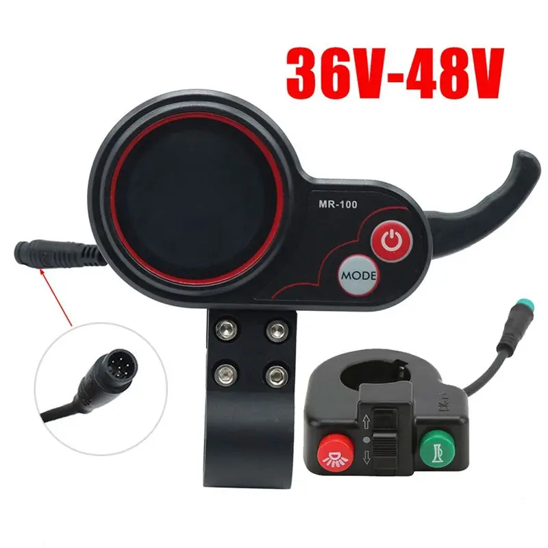 MR-100 LCD Display Dashboard Meter 6Pin+Switch Button For KUGOO Electric Scooter Parts - view 3