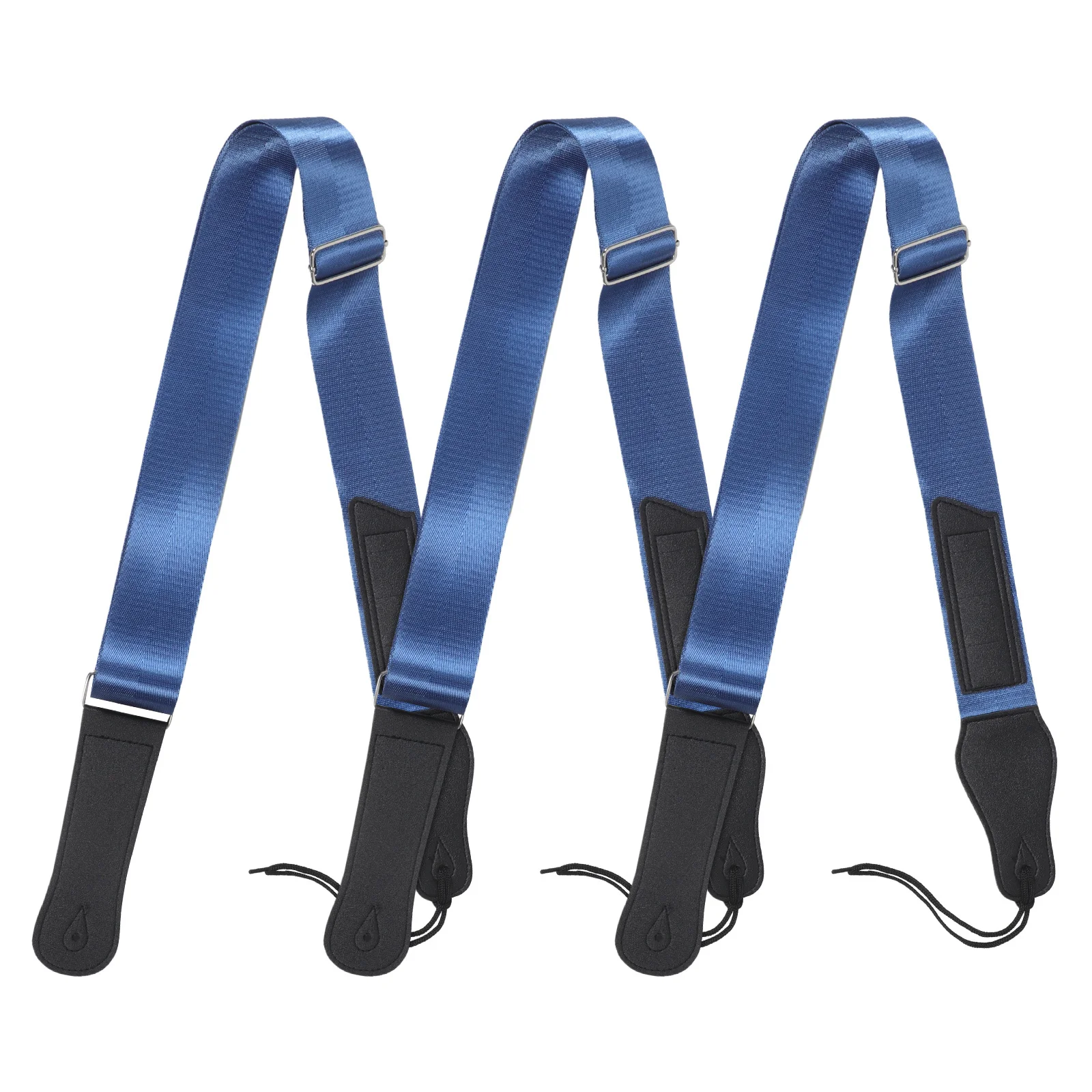 

3Pcs Guitar Strap for Electric Guitar Wide Blue PU with Pick Holder Adjustable Comfort Fit for Long Playing Sessions