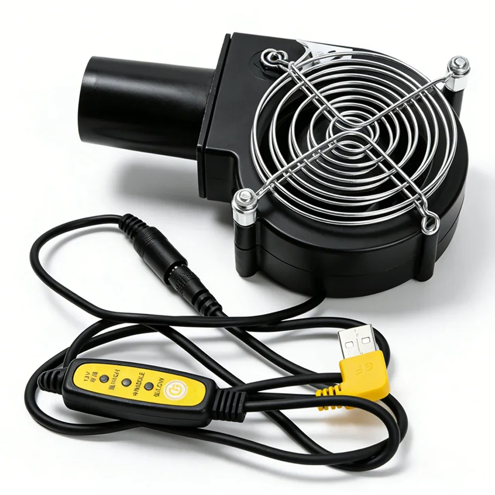 

DC 12V USB Powered Fan BBQ Air Blower Variable Speed Fan Compact USB Fan PBT Plastic Casing Electric Grill Blower Barbecue Fan