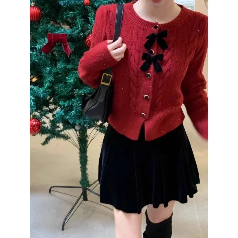 

Thiened Knitted iny Silk Women's Sweater Knot Twist Autumn Winter Warm Fing Straight Cut Long Sve round N...