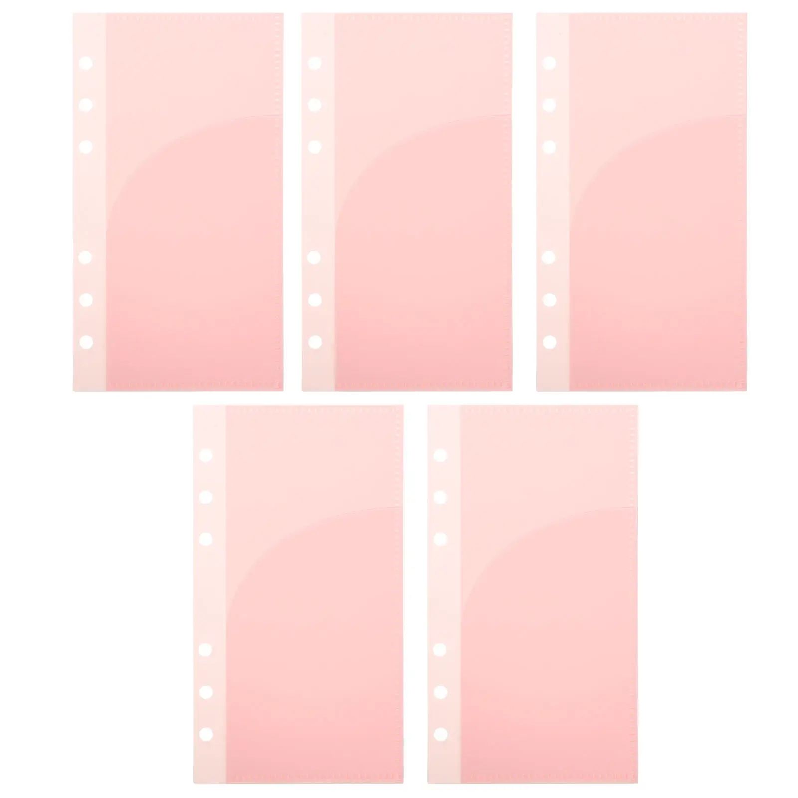 

5Pcs Budget Binder Inserts PP Material Reusable Organizer for Financial Goals Loose Leaf Pocket Binder Pocket