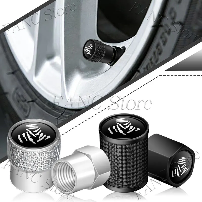 Hit Product 4Pcs/Set Alloy Aluminum DAKAR Rally Game Emblem Car Waterproof Dustproof Tire Valve Stem Caps For Universal