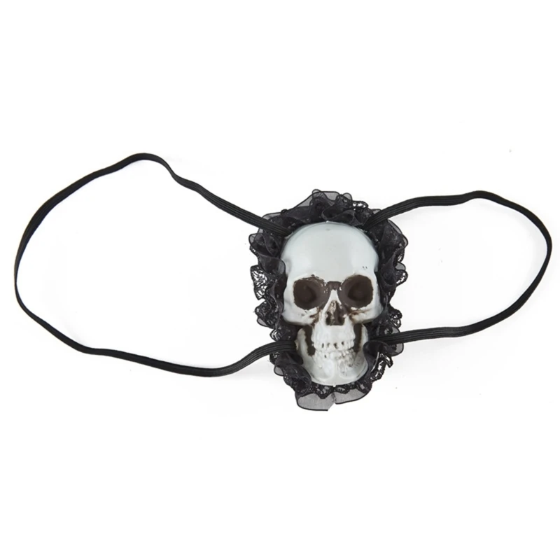 Punk Skull Eye Mask Pirate Eyepatch Gothic Eyepatch Halloween Lace Trim Eyepatch