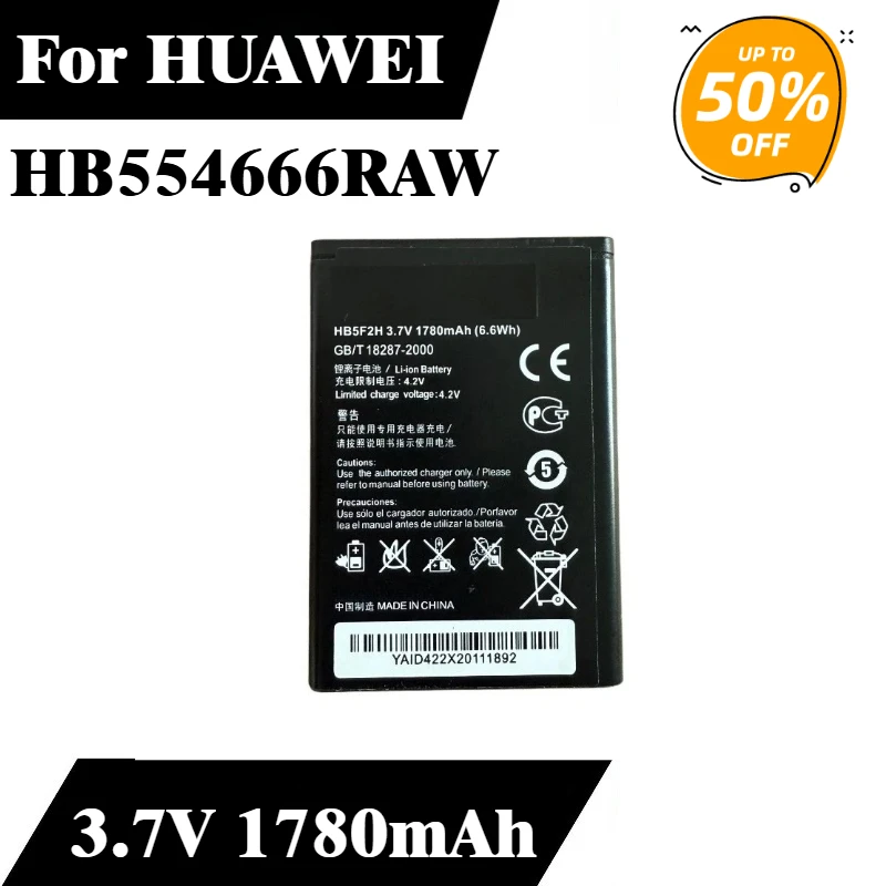

HB554666RAW Battery 3.7V 1780mAh For HUAWEI 4G Lte WIFI Router E5375 EC5377 E5372 E5373 E5330 Brand-New High Quality
